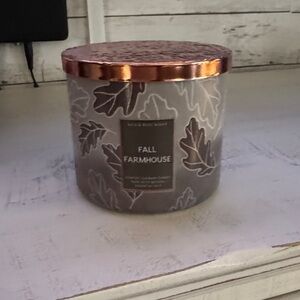 Bath & Body Works Fall Farmhouse Candle - Gray and Copper